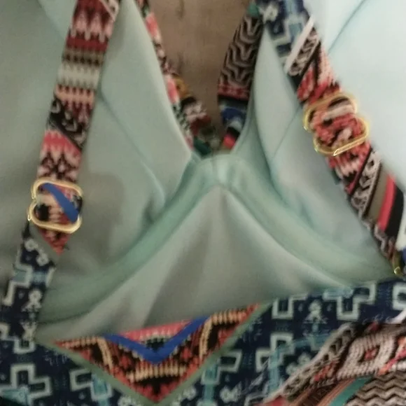 🌠HP🌠NWT Time and Tru Print Tankini w/Mid-rise Side Tie Bottom - Picture 4 of 10